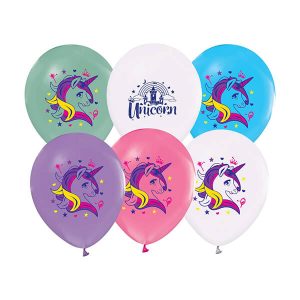 Балони с печат Еднорози цветни