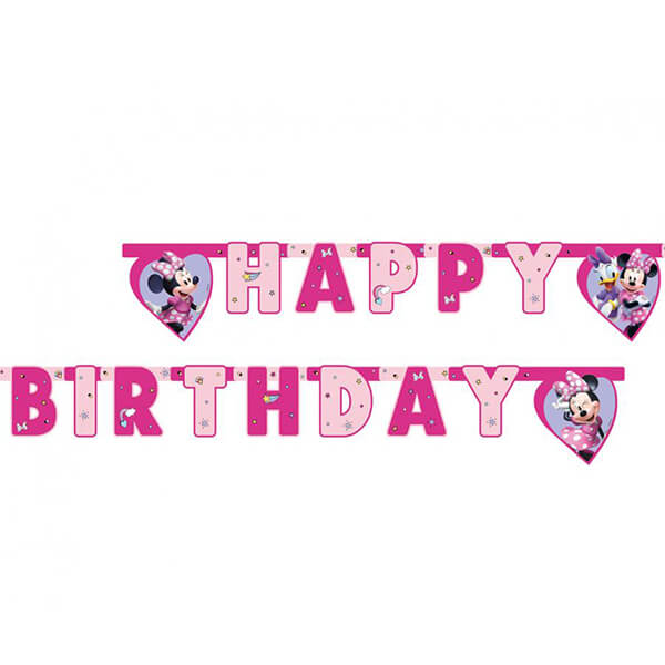 Банер надпис Minnie Junior- Happy Birthday