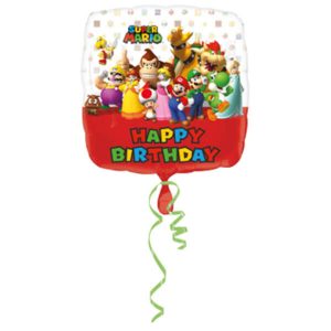 Фолиев балон Super Mario Happy Birthday
