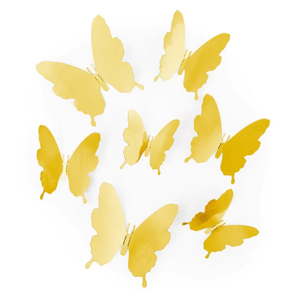 3D златни пеперуди за декорация