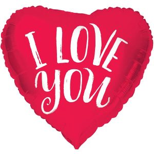 Фолиев балон Сърце, I Love You, 45 см