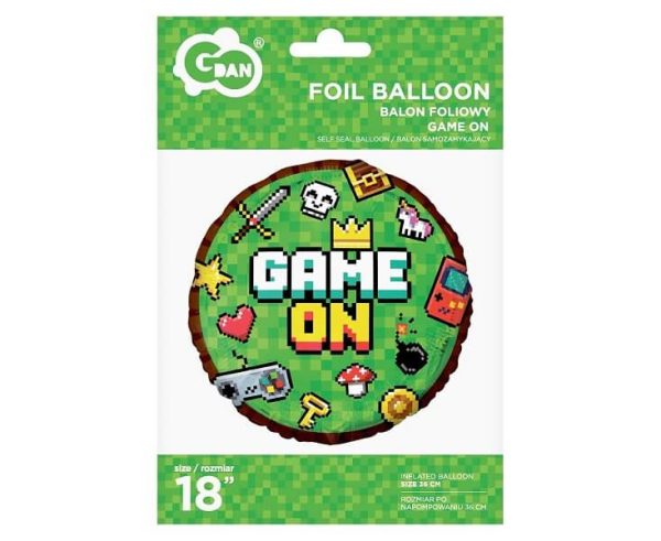 Фолиев балон Game On, 18", 45 см, опакован