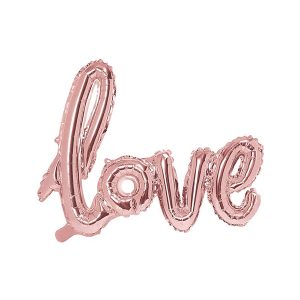 Фолиев балон надпис Love, розово злато, 73x59cm