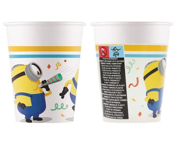 Картонени чаши Minions Rise of Gru, 200ml, 8бр.