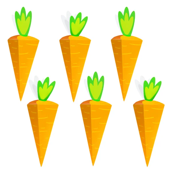 Кутия за бонбони и лакомства моркови 6 броя, Направи си сам – Изображение 3