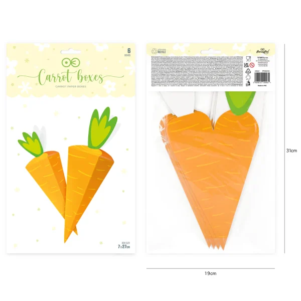 Кутия за бонбони и лакомства моркови 6 броя, Направи си сам – Изображение 2