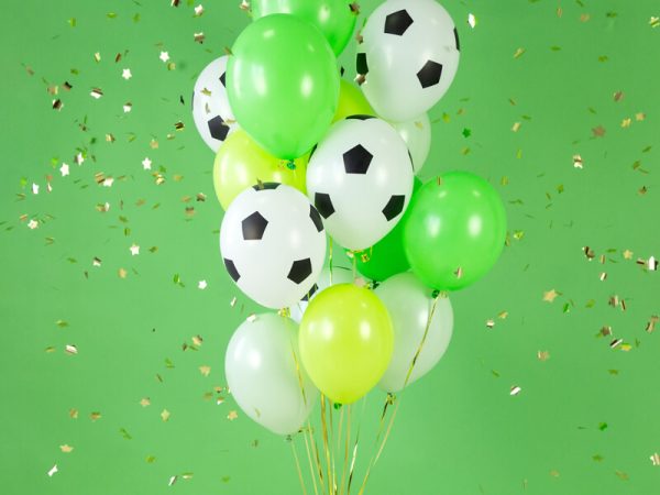 Балони Football, 30 cm, 6 броя, чисто бели