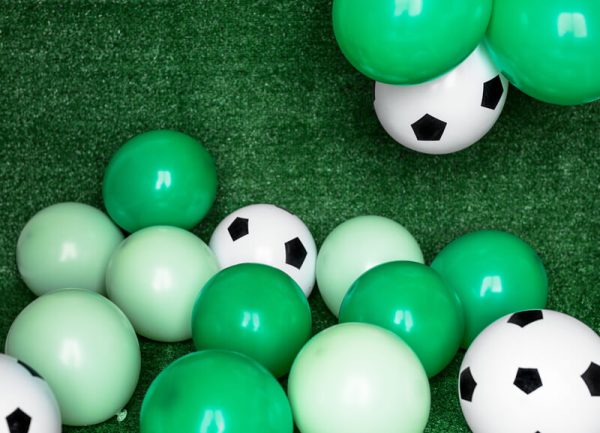Балони Football, 30 cm, 6 броя, чисто бели