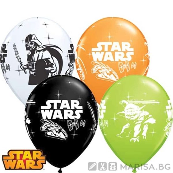 Балони Star Wars, пастелни, микс, 6 броя