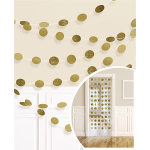 6 струнни декорации Gold Glitter, фолио, 213 cm