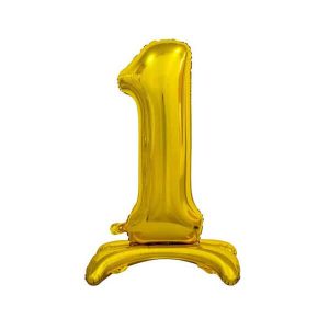 Балон фолиев Цифра 1, стоящ, B&C, злато, 74 cm