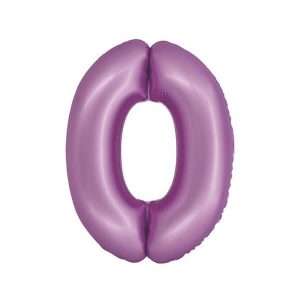 Балон фолио Цифра 0, Smart, Лилав мат, 76 см