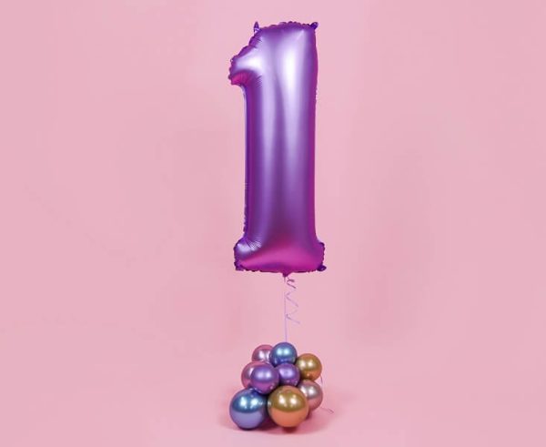 Балон фолио Цифра 8, Smart, Лилав мат, 76 см