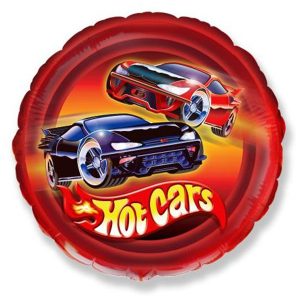 Балон фолио Hot Cars, 45 cm, кръгъл, пакетиран