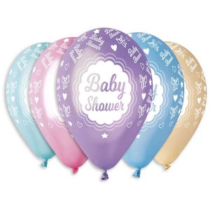 Балони Baby shower, металик, 5 броя