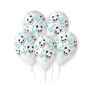 Балони с печат Premium Panda, 5 броя