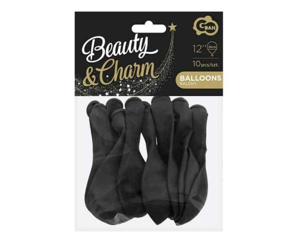 Балони Beauty&Charm, пастел, черни, 10 бр.