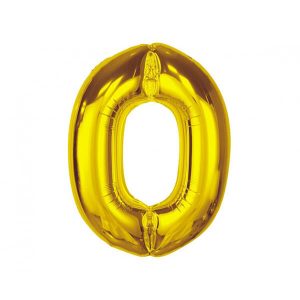 Фолиев балон Цифра 0, Smart, злато, 92 см