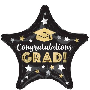 Фолиев балон Congratulations Grad Stars, 43 см, пакетиран