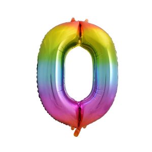 Фолиев балон Цифра 0, дъга, 85 см