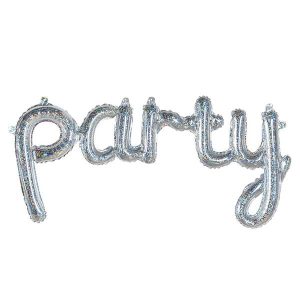 Фолиев балон с надпис PARTY, холограмен, 82 см