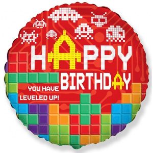 Фолиев балон видео игра Happy Birthday 45 cm, опакован