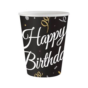 Картонени чаши B&C Happy Birthday, 250 мл, 6 бр.