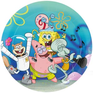Картонени чинии SpongeBob, 23 см, 8 броя