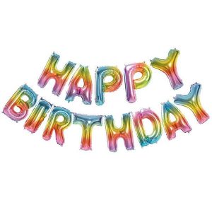 Комплект букви HAPPY BIRTHDAY, надпис с балони, дъга