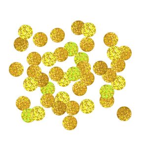 Конфети от фолио кръгчета B&C, 1,5 см, 18 гр, златни, холограмни