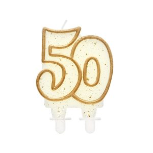 Свещи рожден ден цифри 50 години, Злато
