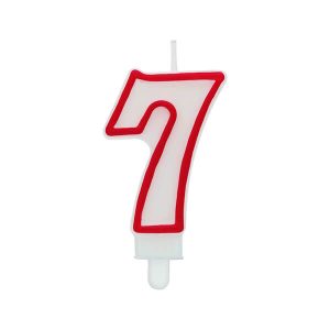 Свещ за рожден ден цифра 7, червена