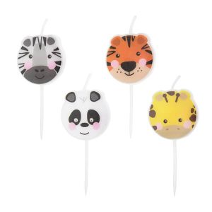 Свещи за торта Animals, 4 броя