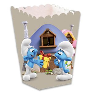 Висока кутия за пуканки Смърфовете, 5х5х12 см, 6 броя