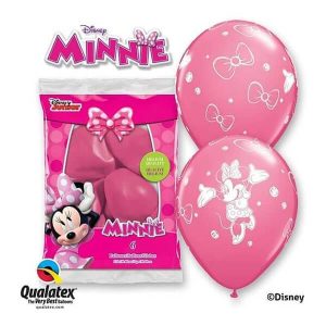 Балони с печат Minnie Mouse - розови, пастел