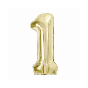 Фолиев балон цифра 1, шампанско, B&C, 85 см