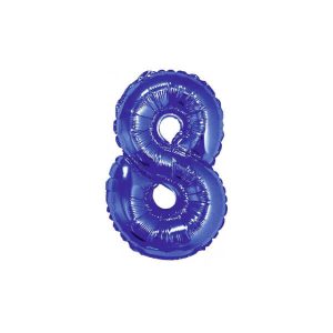 Фолиев балон Цифра 8, син, 35 см