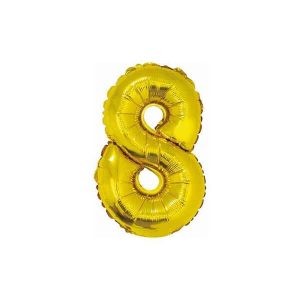 Фолиев балон Цифра 8, злато, 35 см