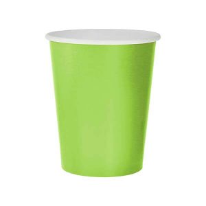 Картонени чаши едноцветни, зелени, 270 мл, 14 бр.