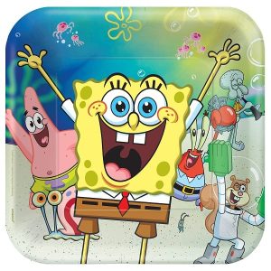 Картонени чинии SpongeBob, 23 cm
