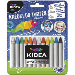 Пастели за лице и тяло, 12 цвята, Kidea