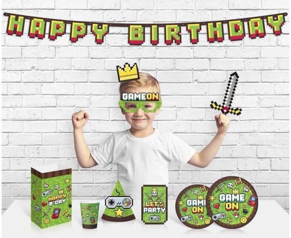 Парти маски GAME ON, картонени, 6 броя