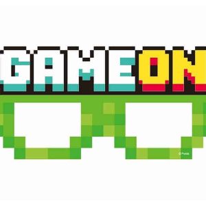 Парти маски GAME ON, картонени, 6 броя