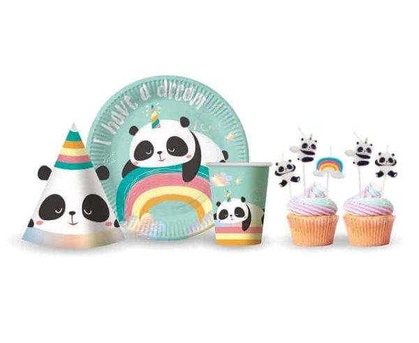 Парти чинии Panda, 18 cm, 6 броя, картонени – Изображение 2