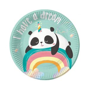Парти чинии Panda, 18 cm, 6 броя, картонени