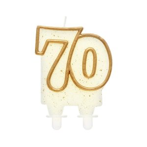 Свещ за рожден ден 70 години, злато