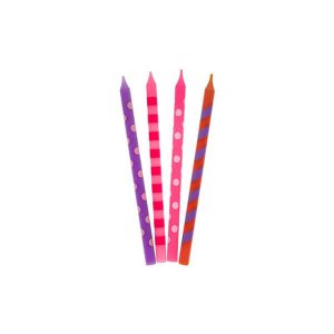 Свещи за рожден ден Colorful Dots, розов микс, 16 бр