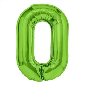 Фолиев балон Цифра 0, 100 см, зелен