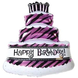 Фолиев балон Торта, розова, 69x98 см