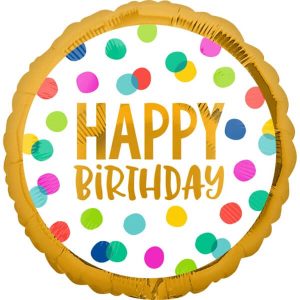 Фолиев балон Happy Dots, 43 см, пакетиран